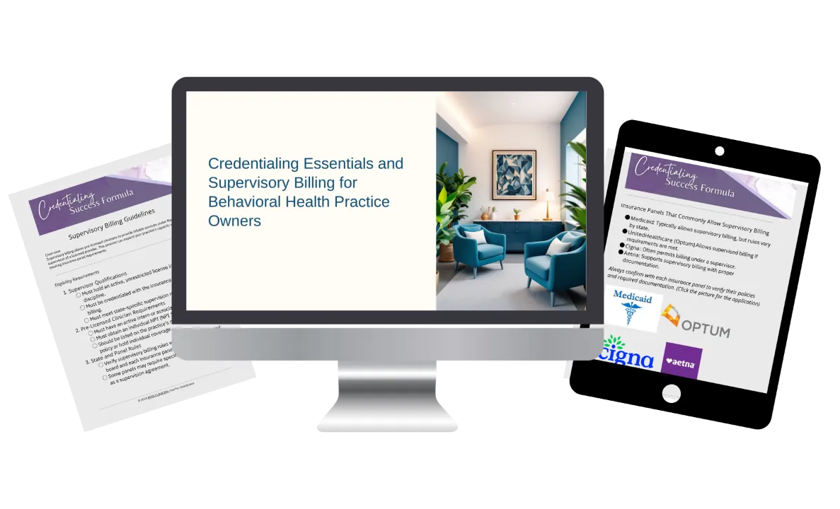 Courses page — Credentialing Success Formula mockup for group practices.