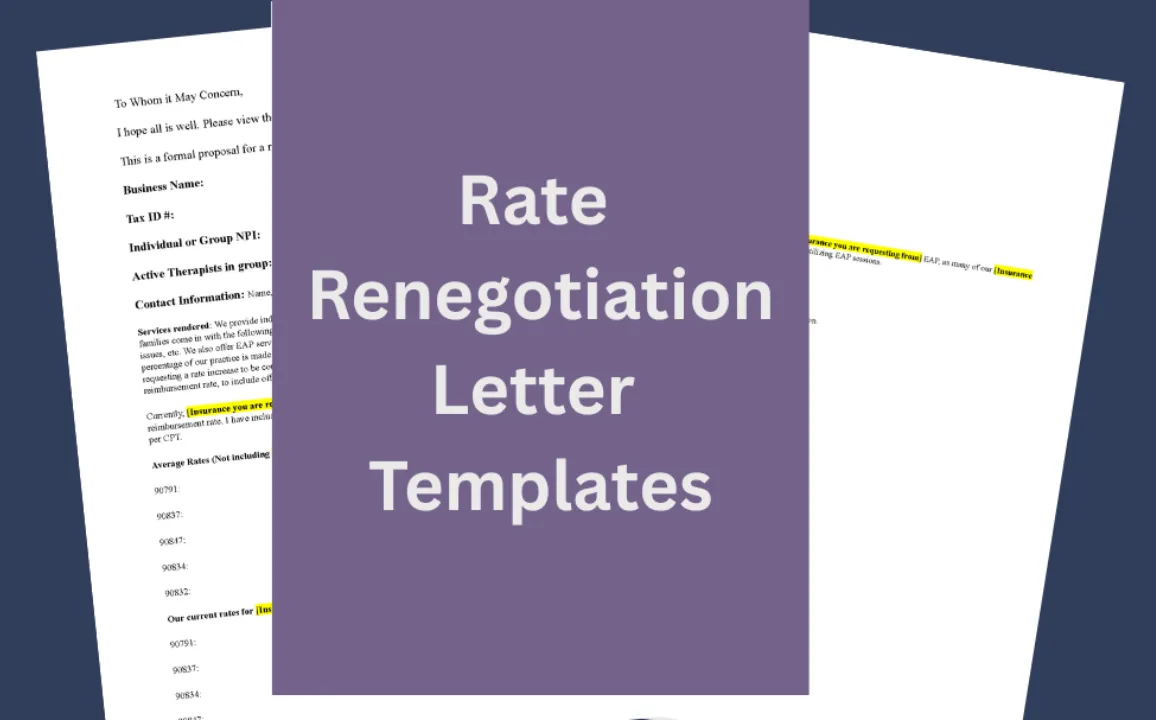Therapist insurance rate negotiation template