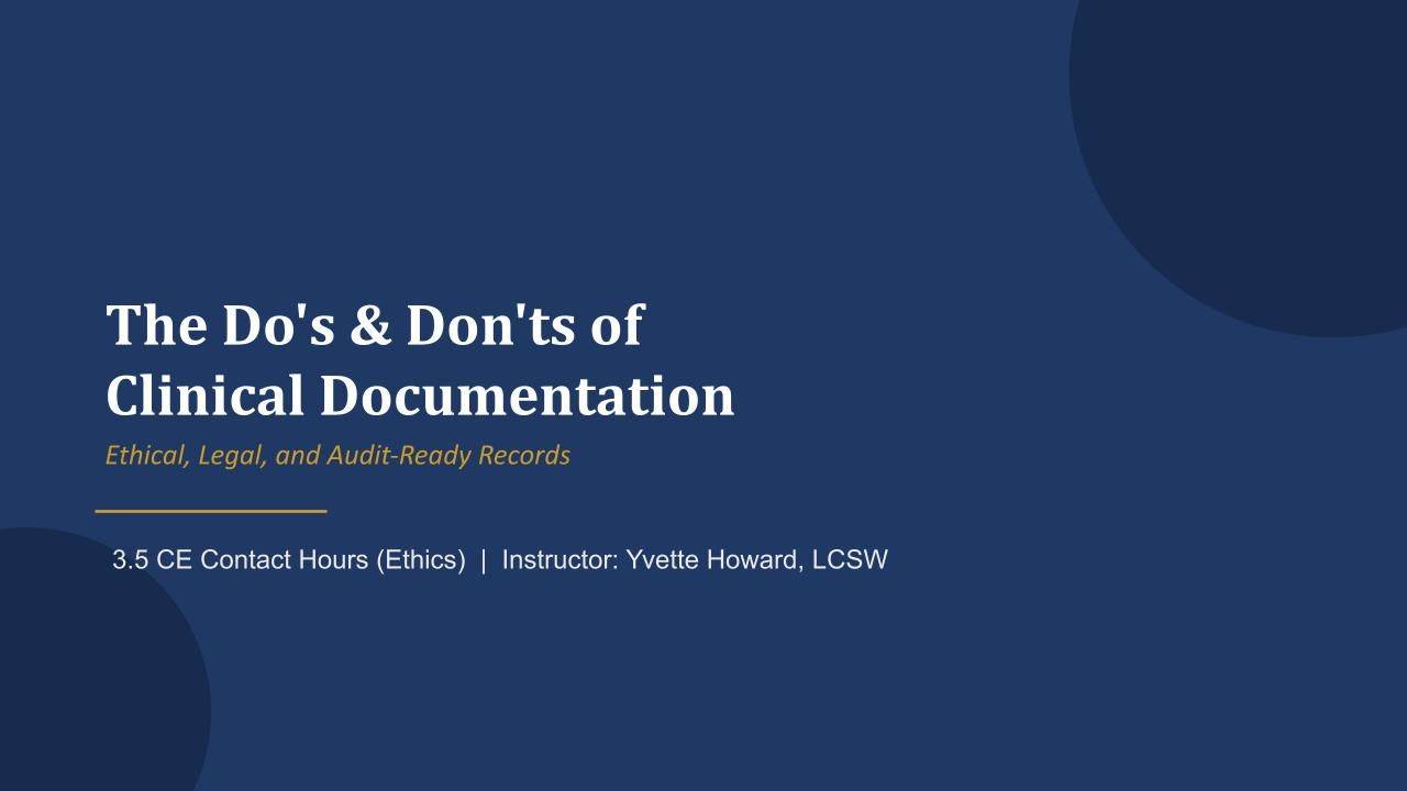 The Do's & Don'ts of Clinical Documentation (On-Demand Replay)